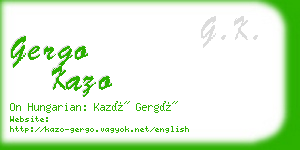 gergo kazo business card