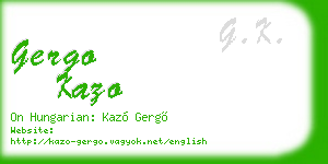 gergo kazo business card